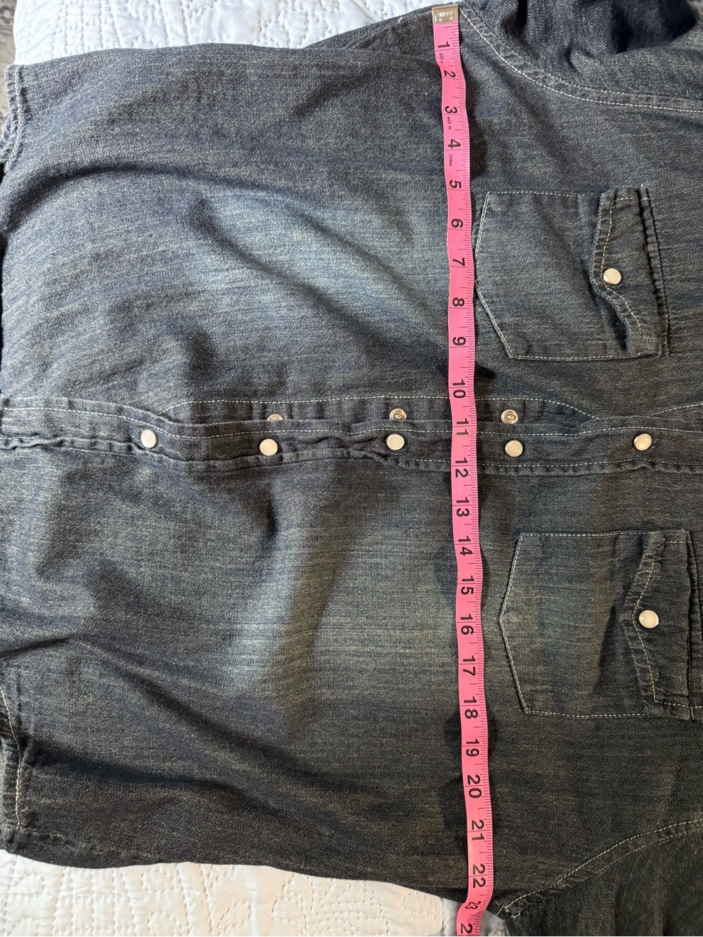 Ditch Plains New York Women’s Large Denim Pearl Snap Western Shirt - Picture 4 of 16